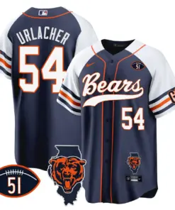Alternative view of Chicago Bears Nike Illinois Patch Stitched Jersey - Navy