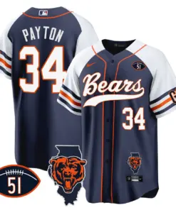 Chicago Bears Nike Illinois Patch Stitched Jersey - Navy - Image 5