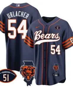 Chicago Bears Nike Illinois Patch Stitched Jersey - Navy - Image 9