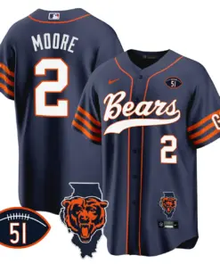 Chicago Bears Nike Illinois Patch Stitched Jersey - Navy - Image 10