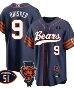 Chicago Bears Nike Illinois Patch Stitched Jersey - Navy - Image 11