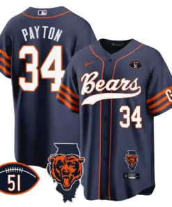 Chicago Bears Nike Illinois Patch Stitched Jersey - Navy - Image 12