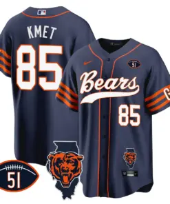 Chicago Bears Nike Illinois Patch Stitched Jersey - Navy - Image 13