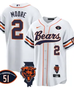 Chicago Bears Nike Illinois Patch Stitched Jersey - Navy - Image 17