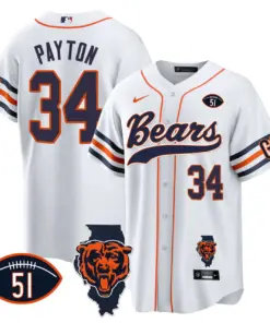 Chicago Bears Nike Illinois Patch Stitched Jersey - Navy - Image 19