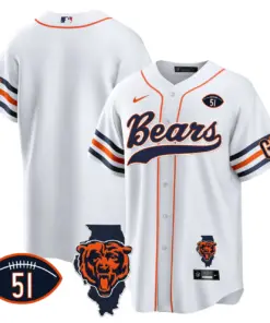Chicago Bears Nike Illinois Patch Stitched Jersey - Navy - Image 21