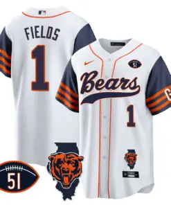 Chicago Bears Nike Illinois Patch Stitched Jersey - Navy - Image 29