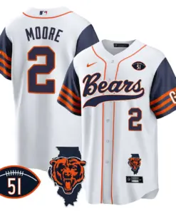 Chicago Bears Nike Illinois Patch Stitched Jersey - Navy - Image 31