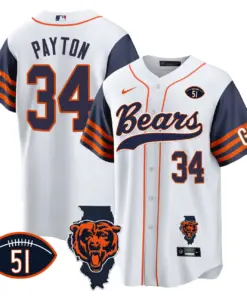Chicago Bears Nike Illinois Patch Stitched Jersey - Navy - Image 33