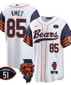 Chicago Bears Nike Illinois Patch Stitched Jersey - Navy - Image 34