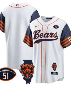 Chicago Bears Nike Illinois Patch Stitched Jersey - Navy - Image 35