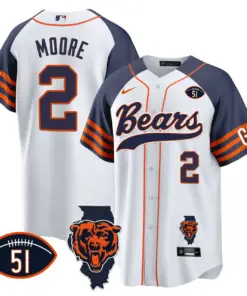 Chicago Bears Nike Illinois Patch Stitched Jersey - Navy - Image 38