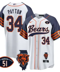 Chicago Bears Nike Illinois Patch Stitched Jersey - Navy - Image 40