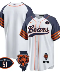 Chicago Bears Nike Illinois Patch Stitched Jersey - Navy - Image 42