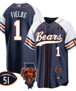 Chicago Bears Nike Illinois Patch Stitched Jersey - Navy