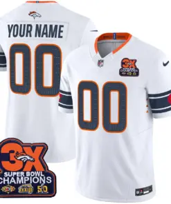 Alternative view of Denver Broncos Nike 3x Patch Colorado Flag Vapor Custom Limited Stitched Jersey - Orange
