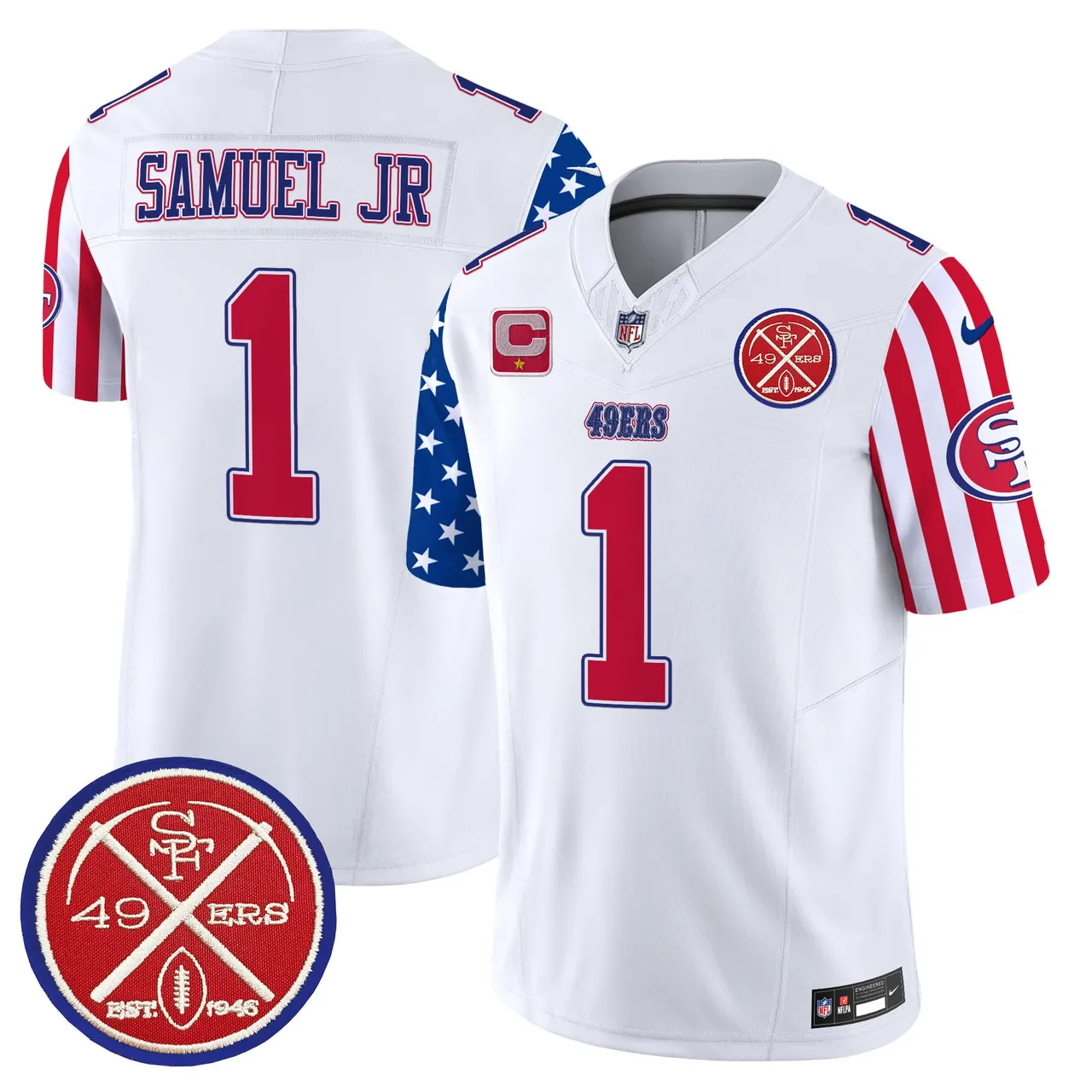 San Francisco 49ers Nike American Style Vapor Limited Stitched Jersey - White - Image 2