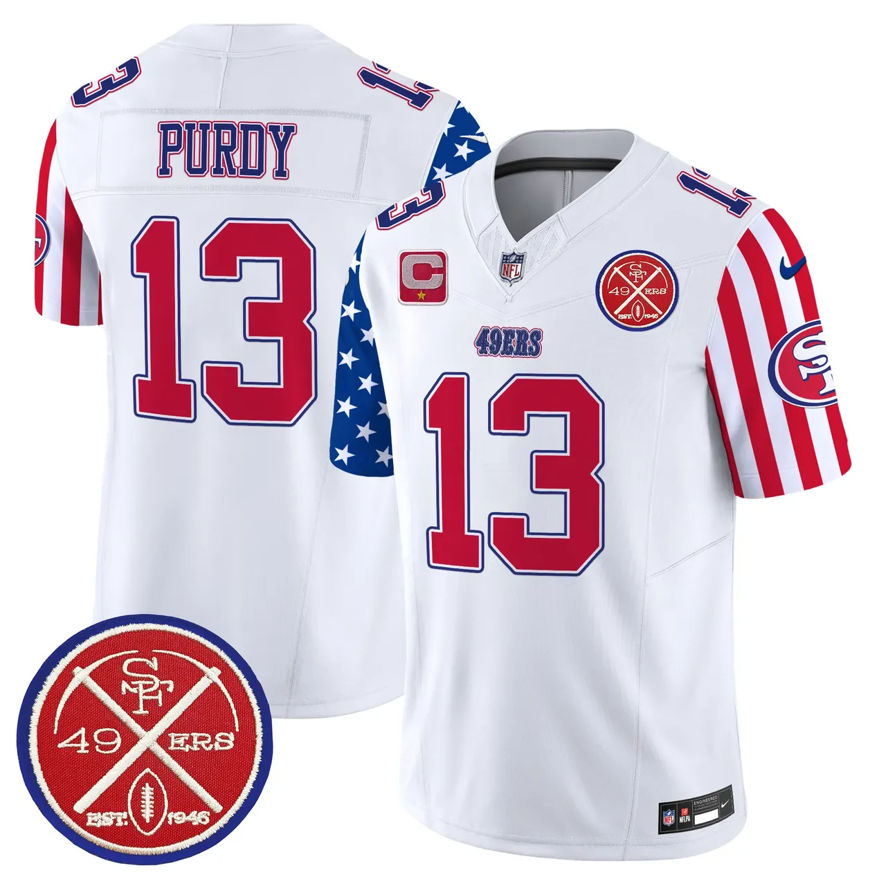 San Francisco 49ers Nike American Style Vapor Limited Stitched Jersey - White - Image 3