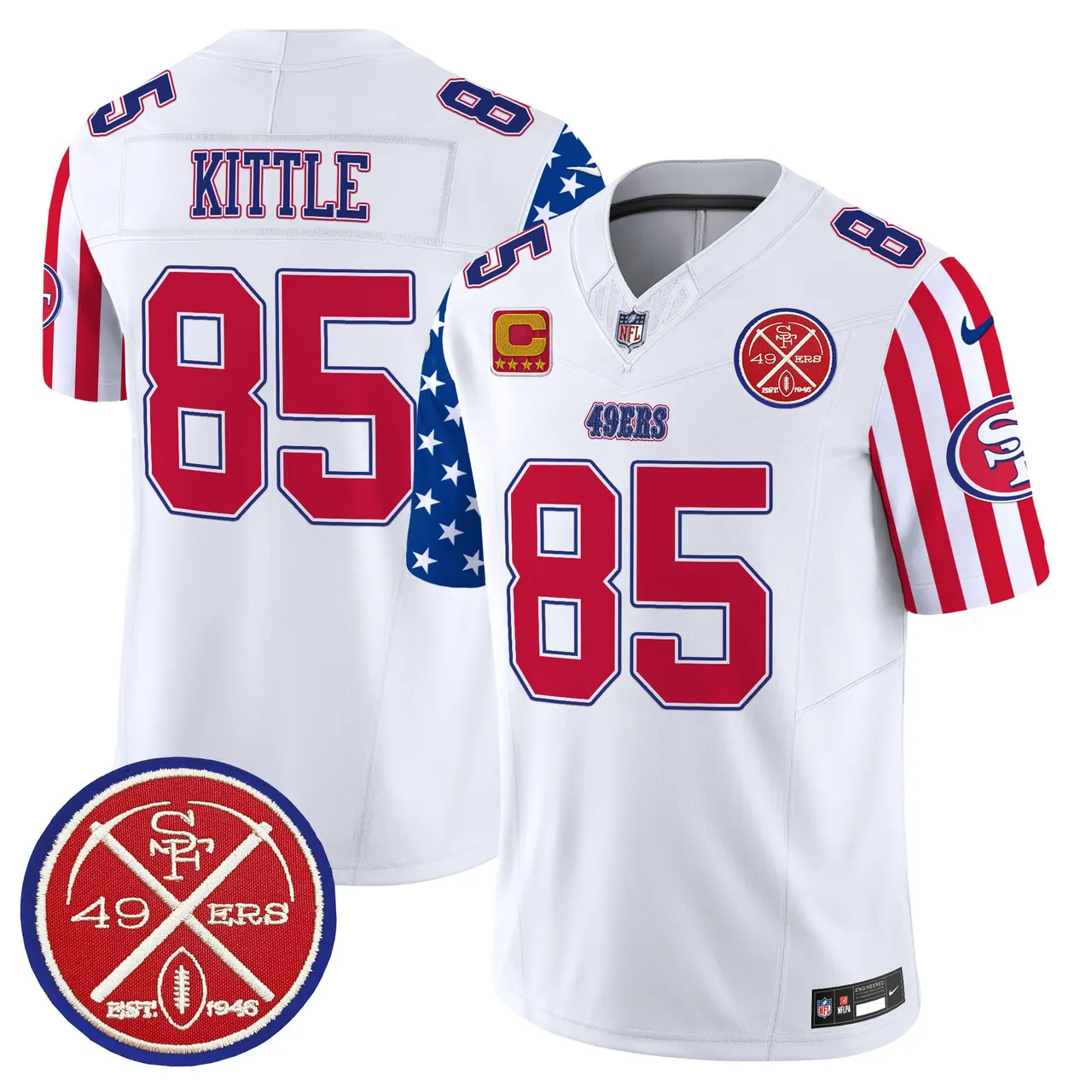 San Francisco 49ers Nike American Style Vapor Limited Stitched Jersey - White - Image 4