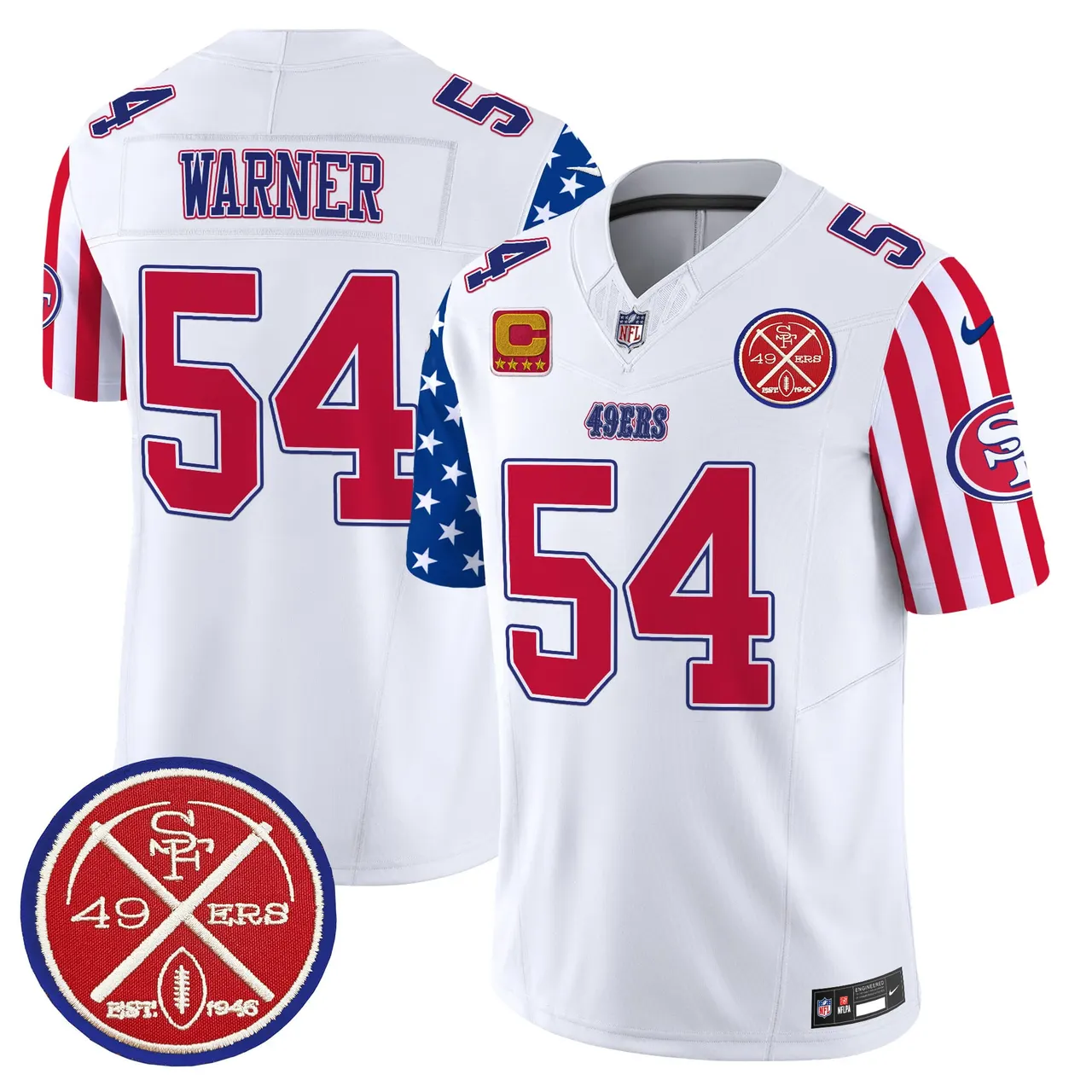 San Francisco 49ers Nike American Style Vapor Limited Stitched Jersey - White - Image 5