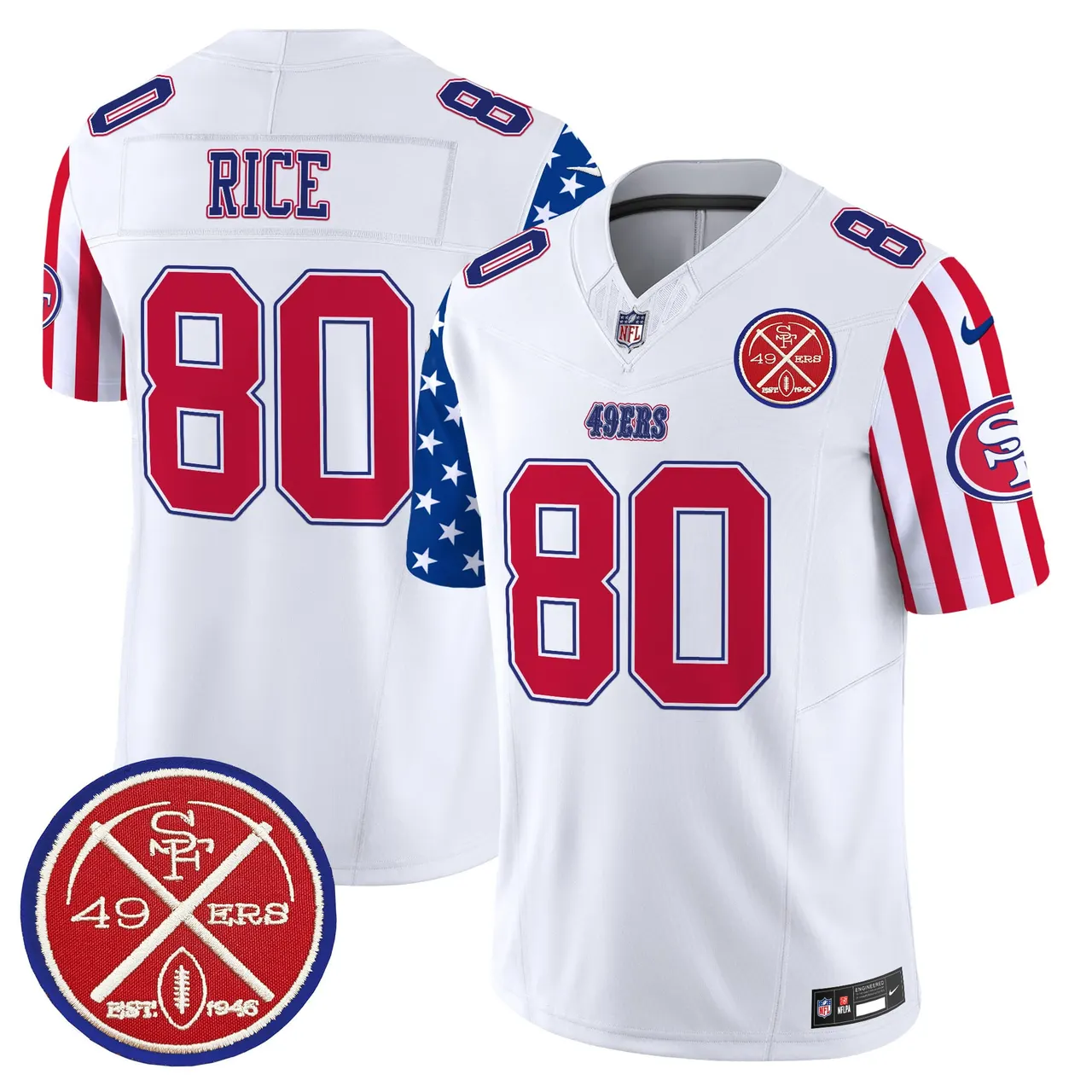 San Francisco 49ers Nike American Style Vapor Limited Stitched Jersey - White - Image 6