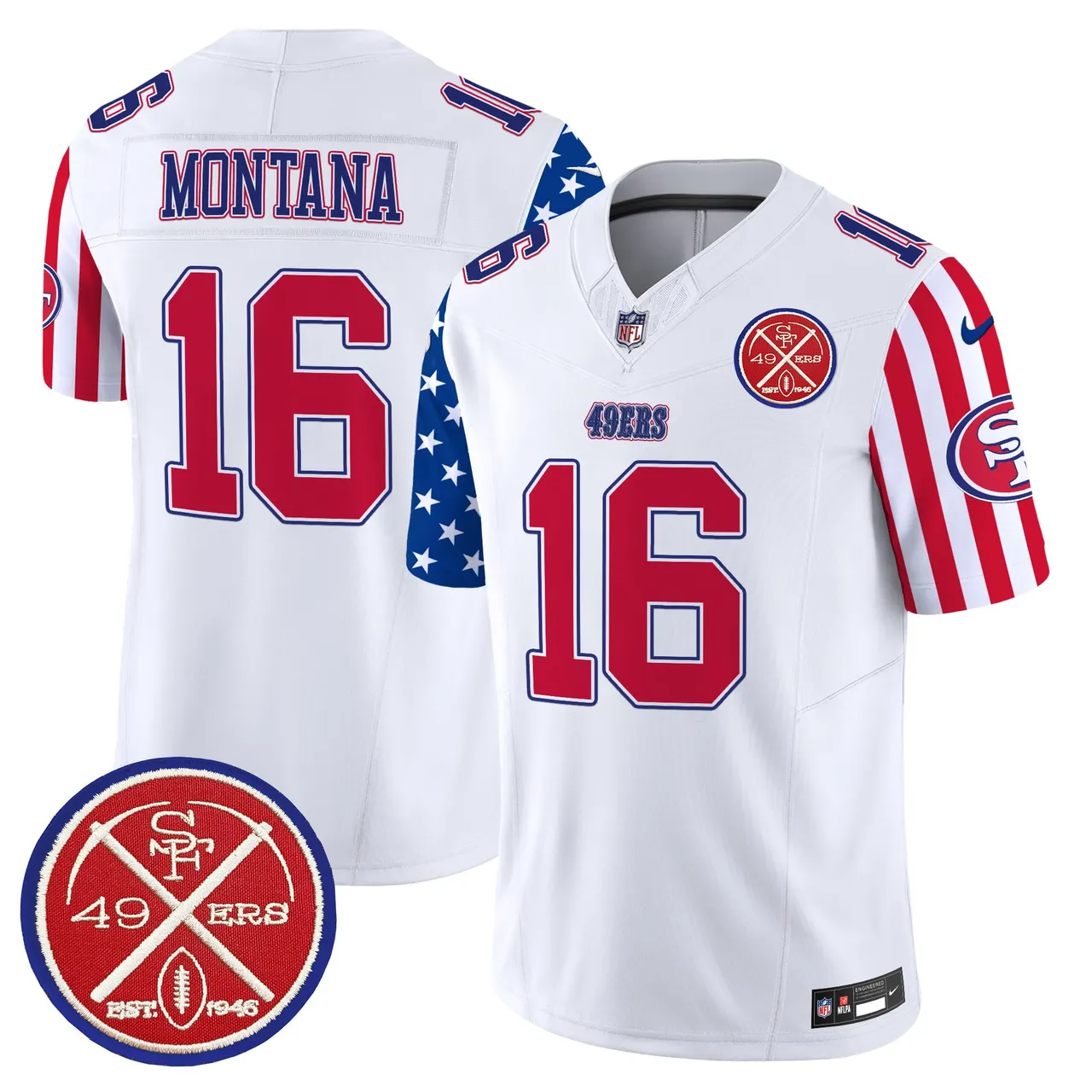 San Francisco 49ers Nike American Style Vapor Limited Stitched Jersey - White - Image 8