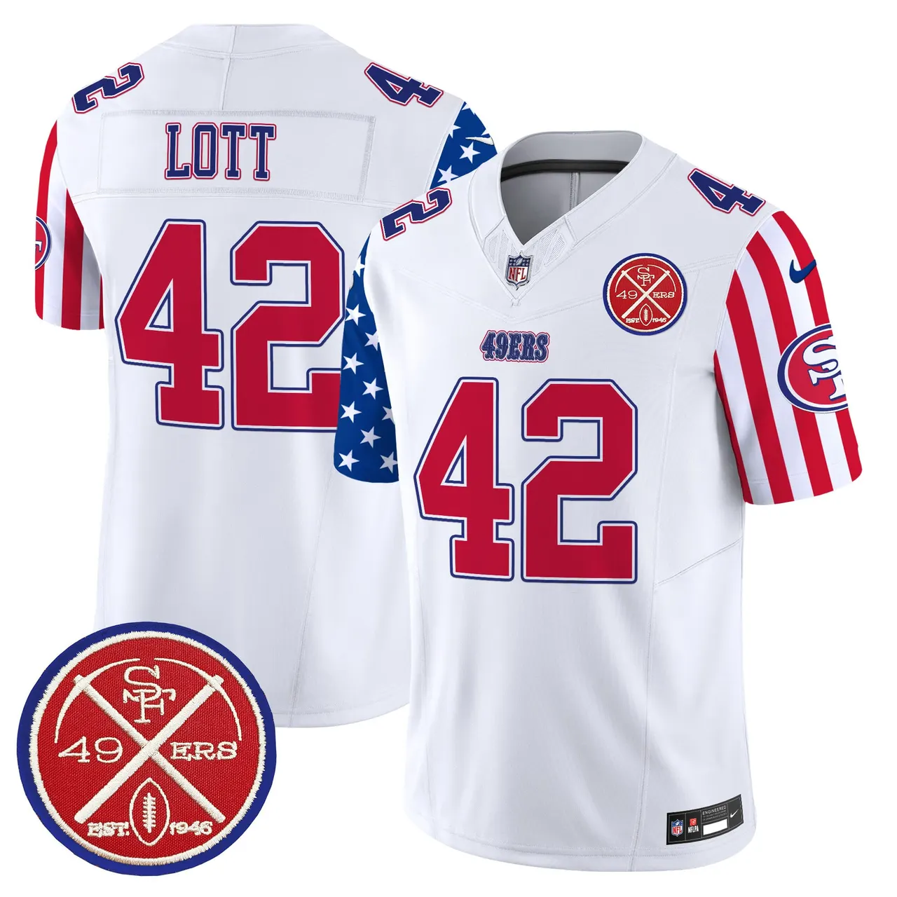 San Francisco 49ers Nike American Style Vapor Limited Stitched Jersey - White - Image 9