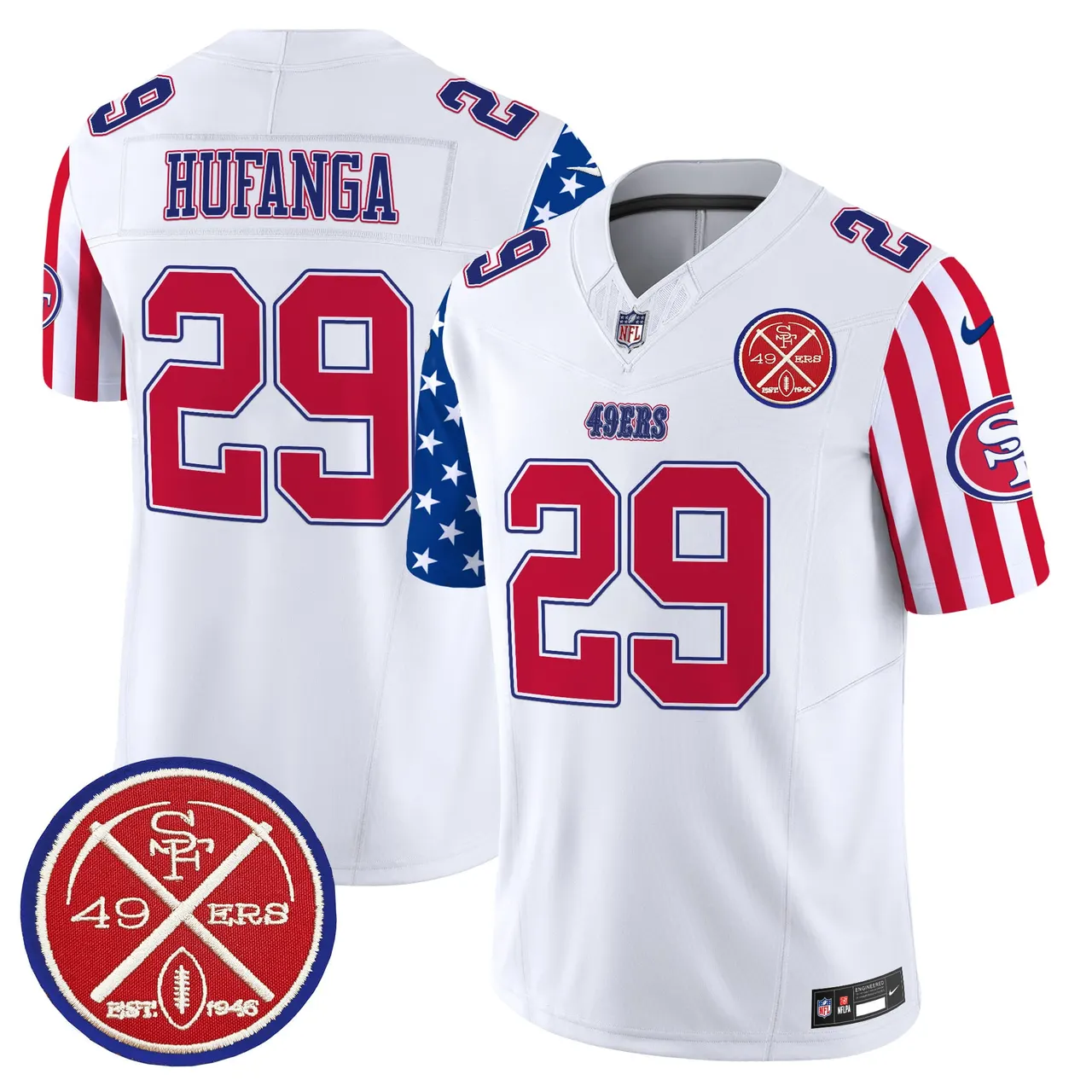 San Francisco 49ers Nike American Style Vapor Limited Stitched Jersey - White - Image 10