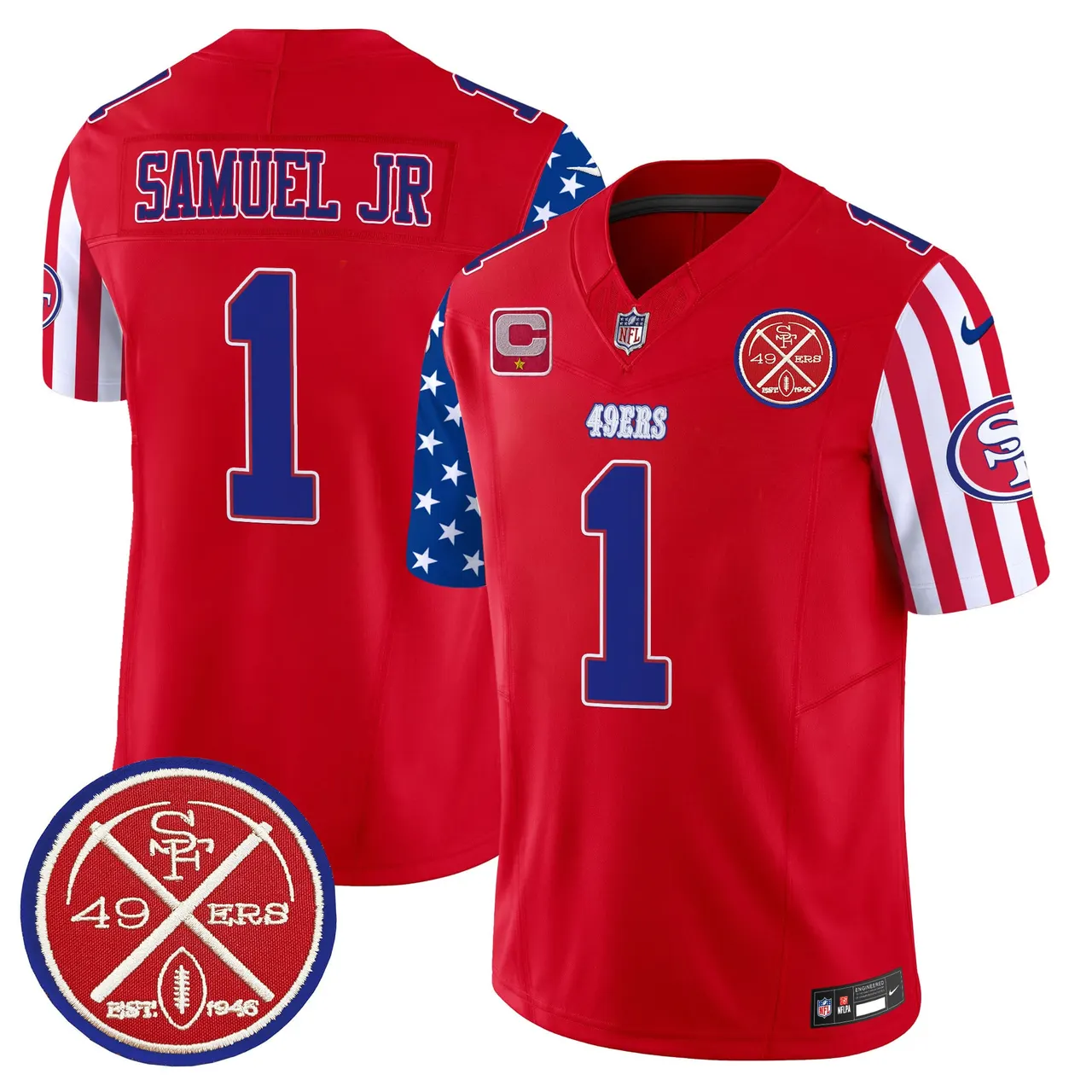 San Francisco 49ers Nike American Style Vapor Limited Stitched Jersey - White - Image 12