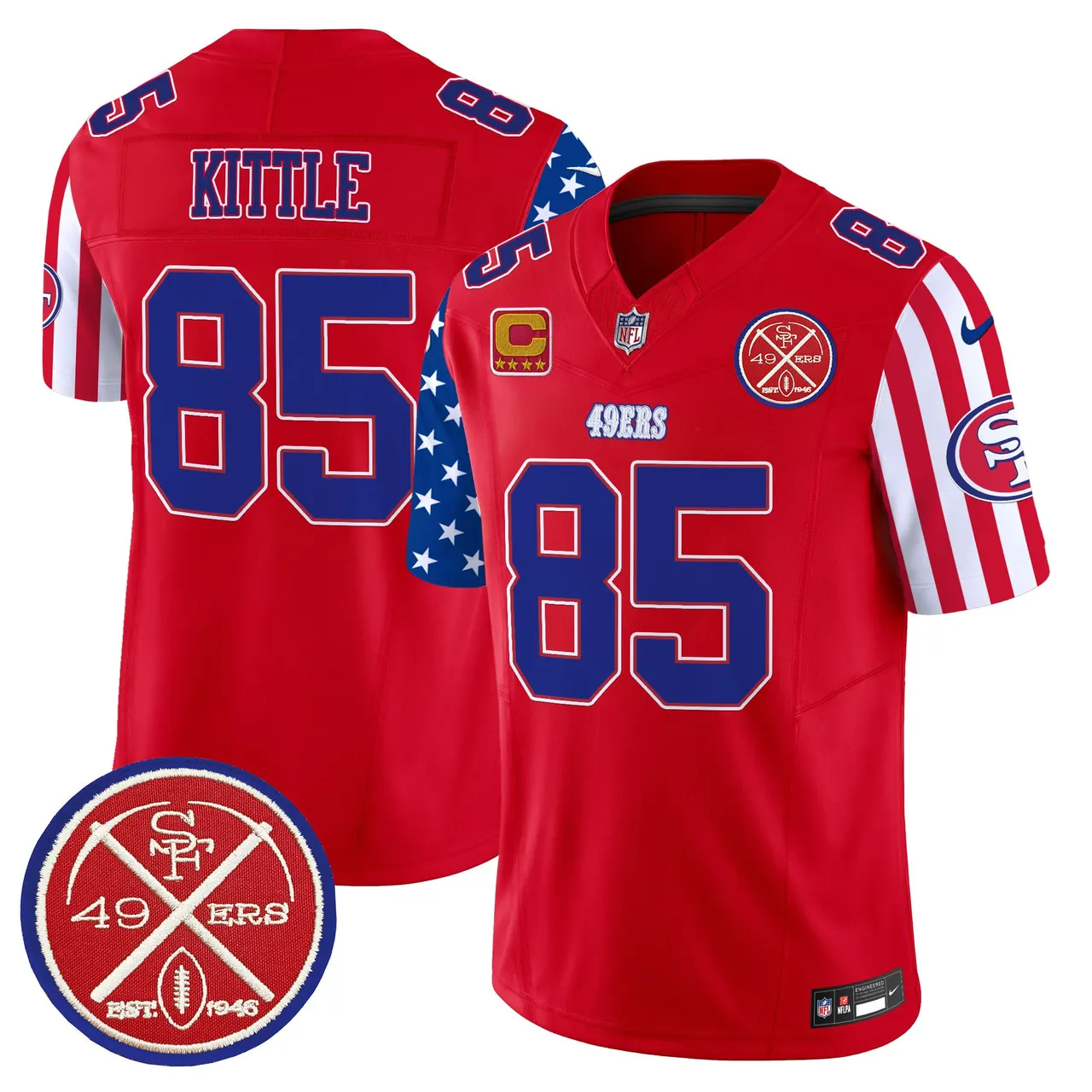 San Francisco 49ers Nike American Style Vapor Limited Stitched Jersey - White - Image 14