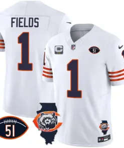 Chicago Bears Nike Throwback Illinois Patch Vapor Stitched Jersey - Navy - Image 15