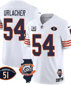 Chicago Bears Nike Throwback Illinois Patch Vapor Stitched Jersey - Navy - Image 18