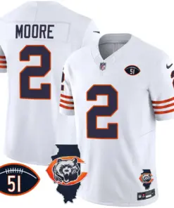 Chicago Bears Nike Throwback Illinois Patch Vapor Stitched Jersey - Navy - Image 19