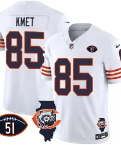 Chicago Bears Nike Throwback Illinois Patch Vapor Stitched Jersey - Navy - Image 21