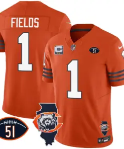 Chicago Bears Nike Throwback Illinois Patch Vapor Stitched Jersey - Navy - Image 22