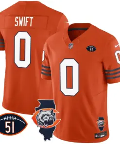 Chicago Bears Nike Throwback Illinois Patch Vapor Stitched Jersey - Navy - Image 23