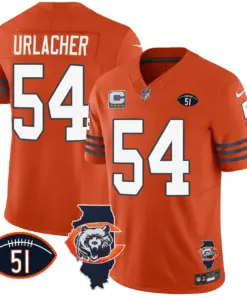 Chicago Bears Nike Throwback Illinois Patch Vapor Stitched Jersey - Navy - Image 25