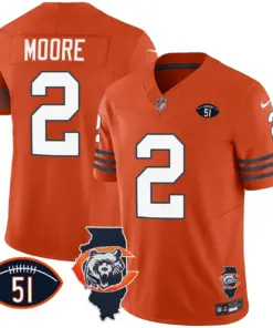 Chicago Bears Nike Throwback Illinois Patch Vapor Stitched Jersey - Navy - Image 26