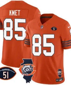 Chicago Bears Nike Throwback Illinois Patch Vapor Stitched Jersey - Navy - Image 28