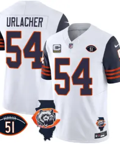 Chicago Bears Nike Throwback Illinois Patch Vapor Stitched Jersey - Navy - Image 32