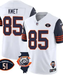 Chicago Bears Nike Throwback Illinois Patch Vapor Stitched Jersey - Navy - Image 35