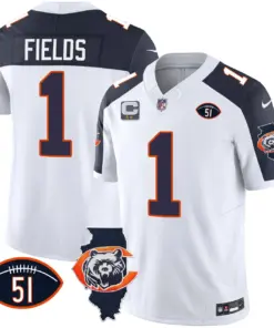 Chicago Bears Nike Throwback Illinois Patch Vapor Stitched Jersey - Navy - Image 36