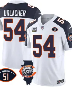 Chicago Bears Nike Throwback Illinois Patch Vapor Stitched Jersey - Navy - Image 39