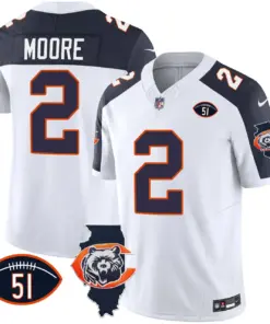 Chicago Bears Nike Throwback Illinois Patch Vapor Stitched Jersey - Navy - Image 40
