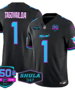 Tua Tagovailoa Miami Dolphins Nike Vice Vapor Limited Stitched Jersey V4 - Black - Image 33