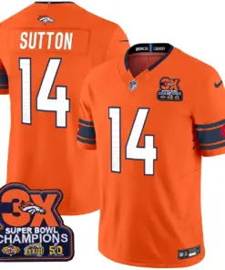Nix Denver Broncos Nike 3x Patch Colorado Flag Vapor Limited Stitched Jersey - Orange - Image 3