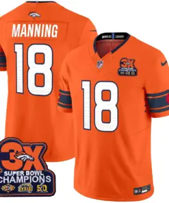 Nix Denver Broncos Nike 3x Patch Colorado Flag Vapor Limited Stitched Jersey - Orange - Image 5