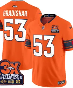 Nix Denver Broncos Nike 3x Patch Colorado Flag Vapor Limited Stitched Jersey - Orange - Image 7