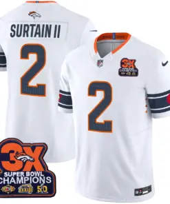 Nix Denver Broncos Nike 3x Patch Colorado Flag Vapor Limited Stitched Jersey - Orange - Image 9