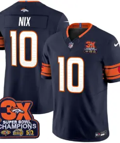 Nix Denver Broncos Nike 3x Patch Colorado Flag Vapor Limited Stitched Jersey - Orange - Image 15